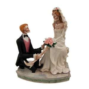  Love Never Dies Wedding Skeleton Couple Cake Topper