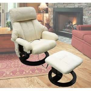   Leather Professional Tv Office Massage Chair Soft with Ottoman Cream