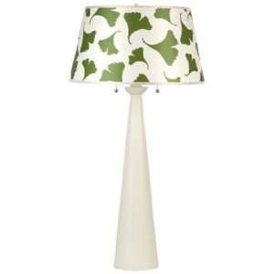   Up Green Ginko Shade Nikki Tall Ivory Table Lamp