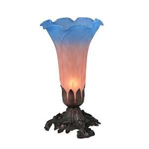  Meyda Tiffany Lilies Accent Table Lamp, Amber