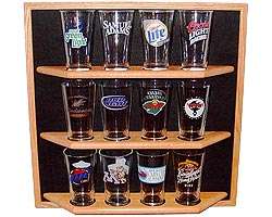 Pint Beer Glass Shelf / Rack   12 Place   Display Shack  