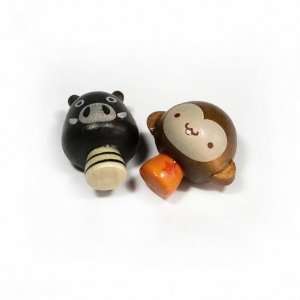  HC RM009 WBMO   [Mini Pig & Monkey]   Refrigerator Magnets 