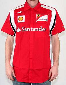  Puma Ferrari Scuderia SF Team Button Down Shirt F1 Pit Crew  