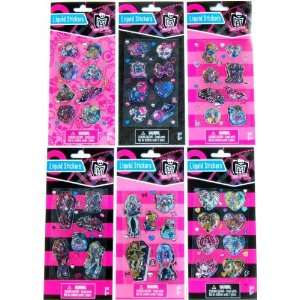  Monster High Liquid Sticker Sheets Complete Set 6 Sheets Party 
