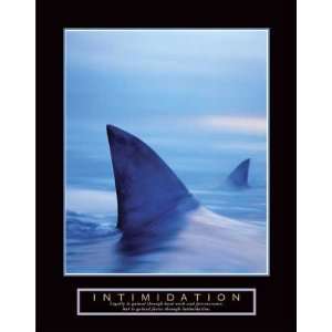  Intimidation Shark Fin Framed Motivational Poster