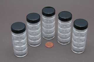  high quality clear 5 ml cosmetic jars or mini pots have black caps