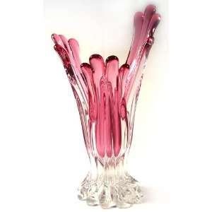  Hand Blown Murano Cranberry Sculpture Vase C29 Everything 