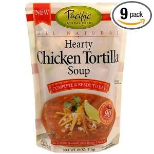 Pacific Foods Hearty Chicken Tortilla Soup, 18 Ounce Pouches (Pack of 