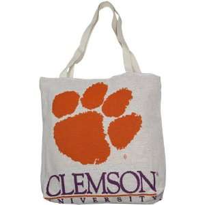  NCAA Clemson Tigers Natural Woven Tote Bag Sports 