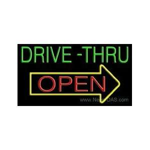 Drive Thru Open Neon Sign 20 x 37