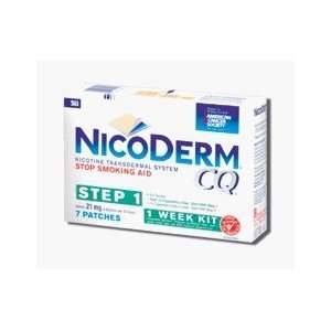 NicoDerm CQ Smoking Cessation Aid Clear Patch Step 1 with 21mg   7 ea