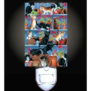  Cats and Flower Pots Decorative Night Light