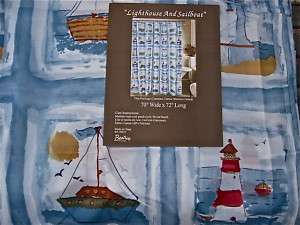 Lighthouse/Sailboat Shower Curtain Nautical DYR/Kimble+  