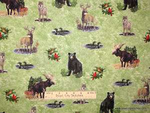 Quilting Treasures Nature Moose Bear Wolf Fabric BTY  