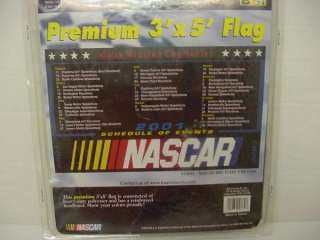 NASCAR BANNER FLAG 2001 SCHEDULE OF EVENTS 3 X 5 BSI LARGE NEW IN 