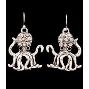   Sea World Octopus Crystal Stone Fashion Earrings 