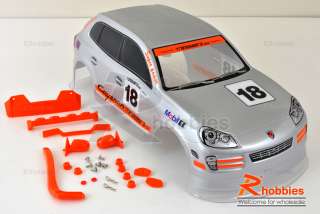10 Porsche Cayenne Turbo Painted RC Car Body Silver  