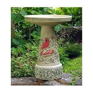    Summer Cardinal Birdbath, 2 piece set Patio, Lawn & Garden