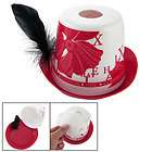 Cowboy Hat Shape Red White Tissue Paper Container Case