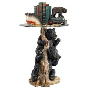  22 Bear Wildlife Sculpture Statue Occasional Side Table 