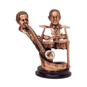    Two People Band Sculpture with a copper finish 