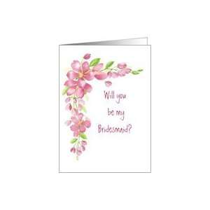 Cherry Blossom Pink   Bridesmaid Wedding invite Card