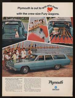 1967 Plymouth Fury III Wagon Boat Rowing Crew Ad  