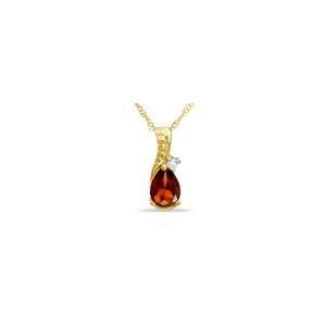 ZALES Pear Shaped Garnet and Diamond Accent Teardrop Pendant in 10K 