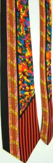 RUSH LIMBAUGH ABSTRACT FLORAL RED BLUE SILK NECK TIE  