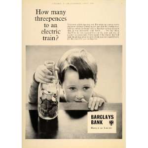  1964 Ad Barclays Bank British Coins Threepence Child 