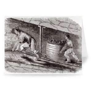  Female Drawer in a Coal Pit at Little   Greeting Card 