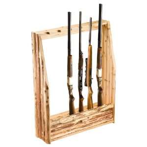  Rush Creek Log Cabin Style Gun Rack with Storage Sports 