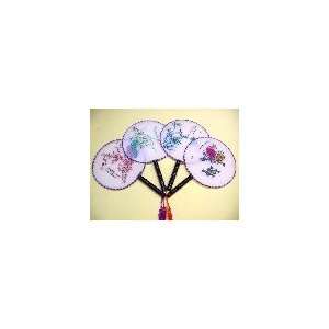  Silk Fan w/ Bamboo Handle 