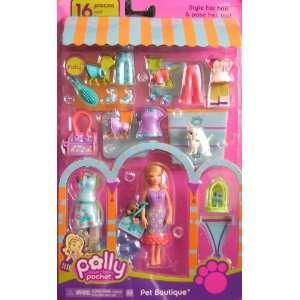 Polly Pocket Pet Boutique w 16 Pieces & 3 Pets (2006 Mattel Canada)
