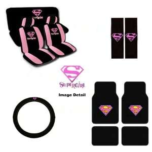 15pc Supergirl Shield Dc Comics Superhero Low Back Seat Covers with 