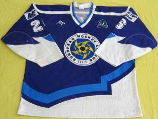 Authentic EHL IIHF Moscow Dynamo GAME WORN Jersey/Patches/FREE SHIP IN 