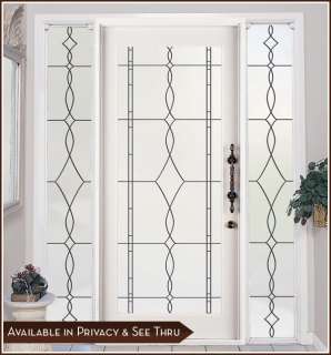 ALLURE Privacy Frosted Window & Door Film with Leaded Glass Look 