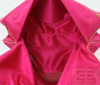 Stella McCartney Hot Pink Satin Double Zipper Clutch Bag  