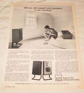 Vintage ADS L730 Stereo Speakers PRINT AD from 1980  