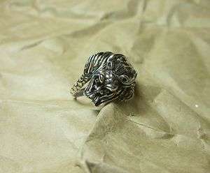 925 Sterling Silver Dragon Ring SZ 8 Goth Gargoyle Ring Unisex  