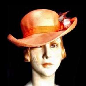 Vintage Apricot Straw Hat Mr. John Classic 1960’S  