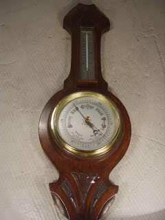 Antique Oak Framed Aneroid Barometer  