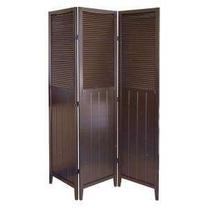   ORE Espresso Shutter Door 3 Panel Room Divider Screen