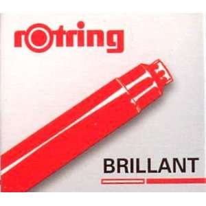  Rotring Brillant Fountain Pen Ink Cartridge   Red   Pack 