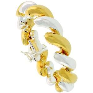   Tone Large San Marco, Macaroni 7 inch Bracelet, 13 mm (1/2 in.) wide