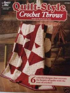 Annies Attic Quilt Style Crochet Throws Afghan Pattern  