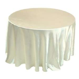  108 inch Round Satin Ivory Tablecloth (10 Pack 
