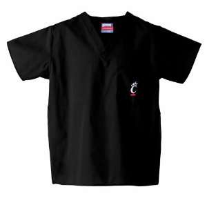   Cincinnati Bearcats NCAA Classic Scrub 1 Pocket Top (Black) (Large