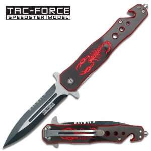  Scorpion Stiletto Style Spring Assisted Knife   Black 