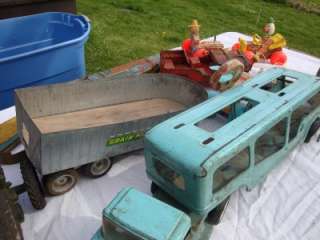 Huge Lot of Old Toys Pressed Steel Trucks Structo Tonka Fisher Price 